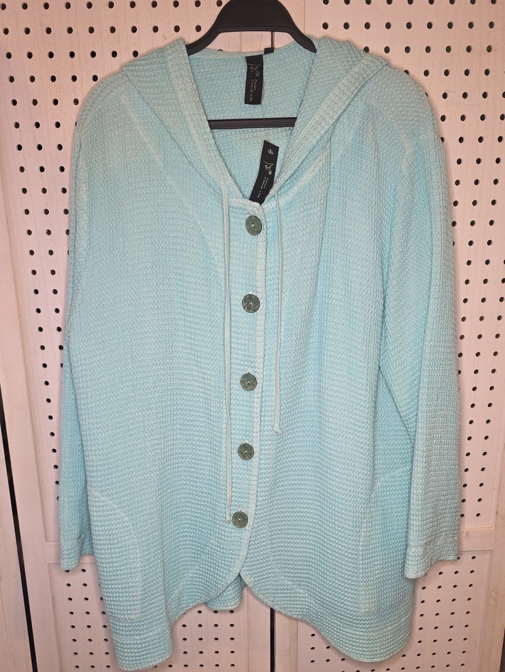 Focus Casual Life Women's Aqua Crewneck Sweater - XL